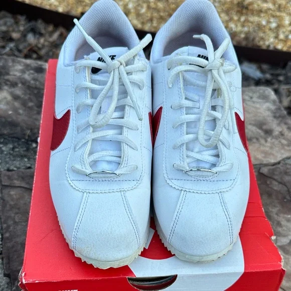 Nike White and Red Cortez Sneakers - Picture 5 of 5
